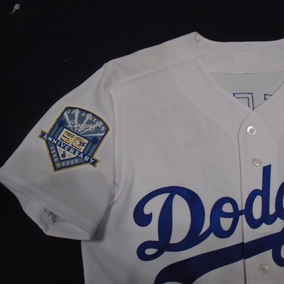 Majestic Mark Sweeney Dodgers 50th Anniversary Patch MLB Baseball Jersey Size 40 - Picture 2 of 7
